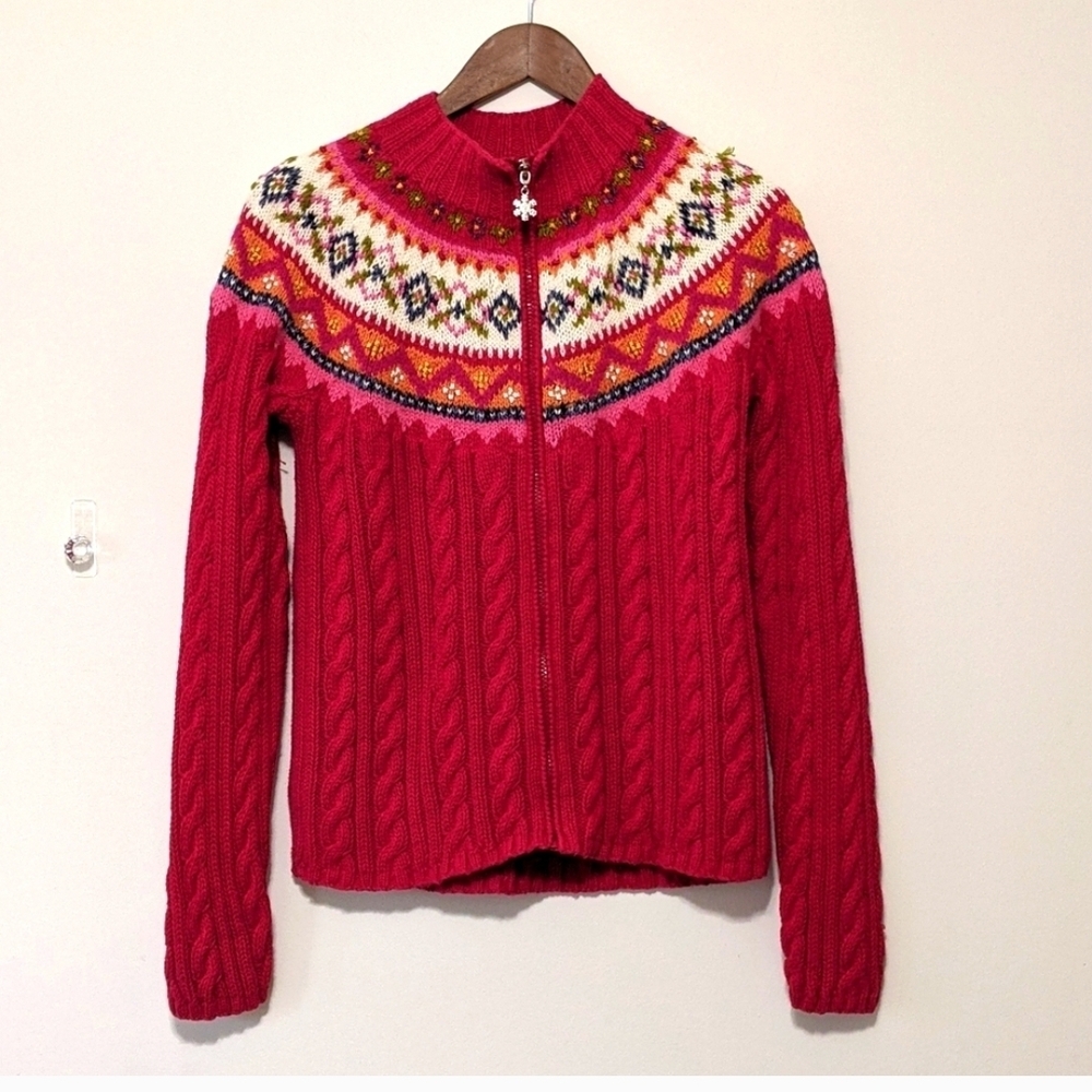 🌻Liz Claibborn Villager Sport Cardigan Sweater Large.